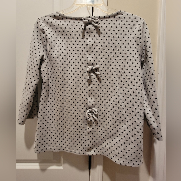 Talbots Black and Silver Polka Dot Top - Picture 4 of 6